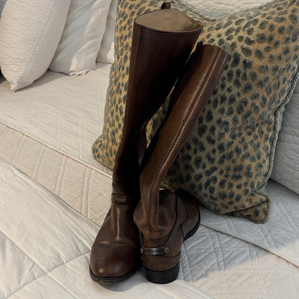 Frye. Lindsay, Brown Leather Riding Boots